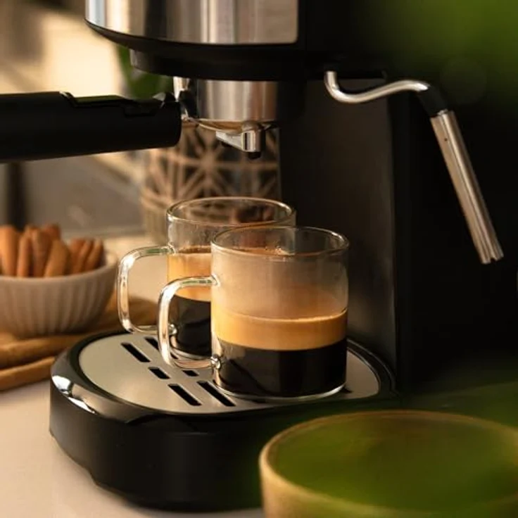 Cecotec Power Espresso 20 Pecan, Siebträgermaschine mit 1100 W, 20 bar Druckpumpe, Milchaufschäumer und 1,25 L Wassertank – Bild 3