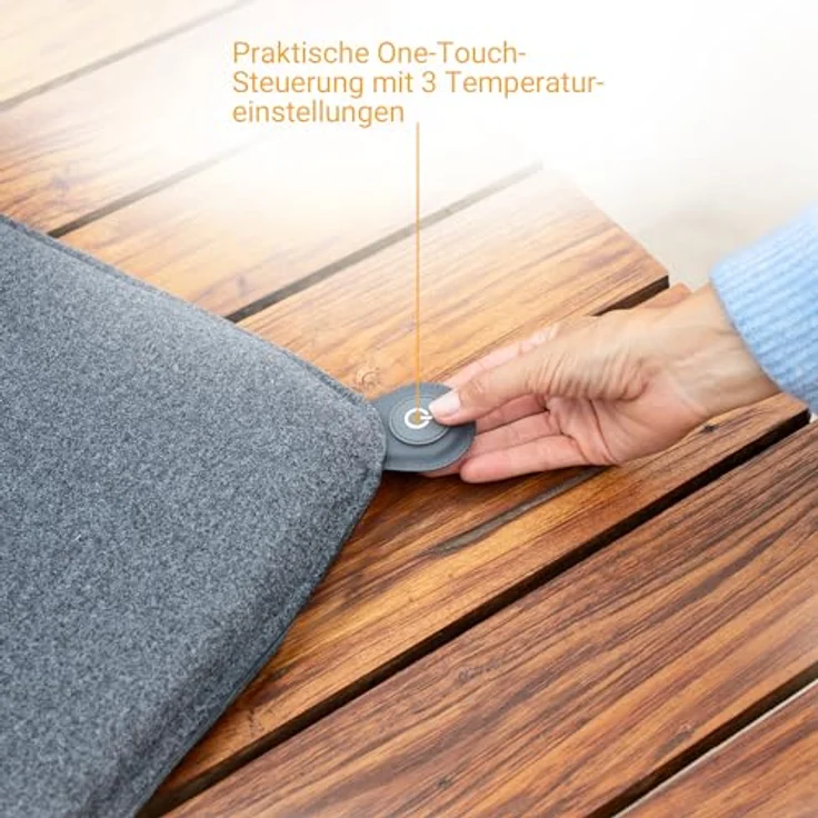 Medisana OL 600 Sitzkissen mit Wärmefunktion, Wärmekissen für den Einsatz im Freien bei kühlem Wetter, Heizkissen mit 3 Temperaturstufen mit weicher Filz-Oberfläche – Bild 5
