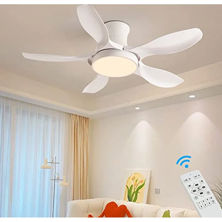Eurotondisplay SX020-122 Deckenventilator mit LED Beleuchtung, Fernbedienung, 6 Geschwindigkeiten, timer 2 Stunden, Sommer- und Wintermodus 54 W in Weiß – Bild 4