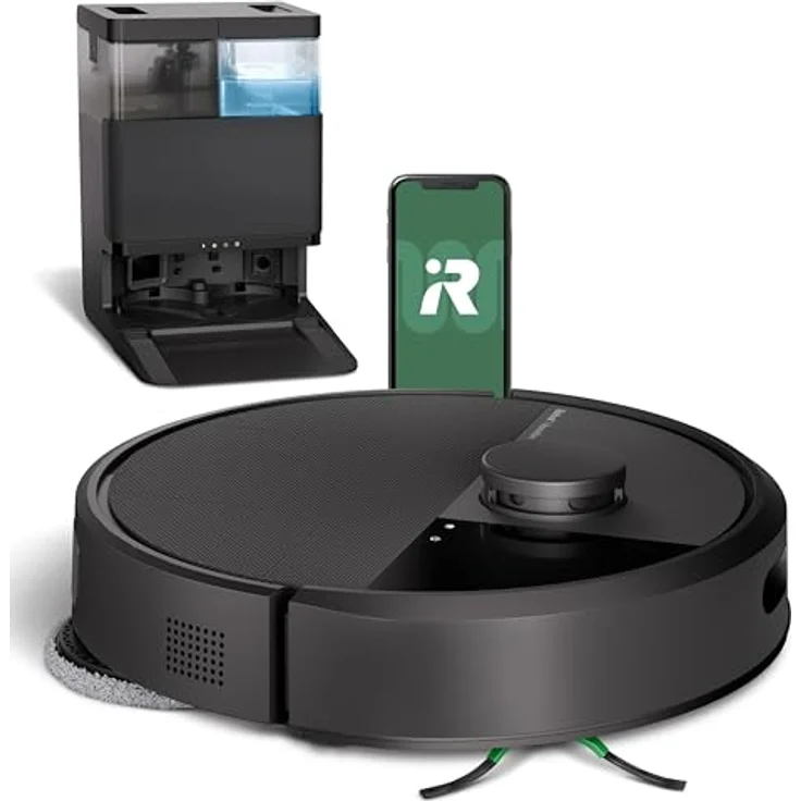 iRobot Roomba Plus 405 Combo Robot + AutoWash Dock Saugroboter mit Wischfunktion - Clearview LiDAR - 7000Pa - DualClean Wischpads - SmartScrub - Teppicherkennung - 75 Tage Entleerung - Schwarz – Bild 1