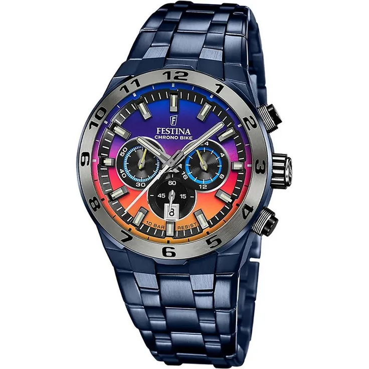 Festina Quarzuhr Chronograph Schwarz/Bunt Special Edition, Herrenuhr mit präzisem Quarzwerk und buntem Zifferblatt