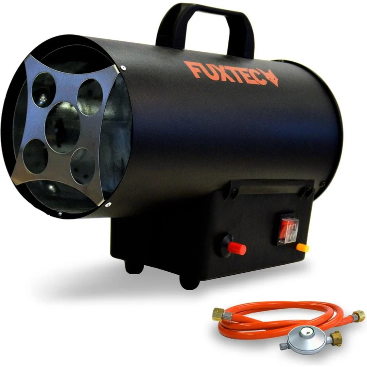 FUXTEC Gasheizer GH10, 10 kW Heizleistung, Pulverbeschichtetes Gehäuse in schwarz matt – Bild 1