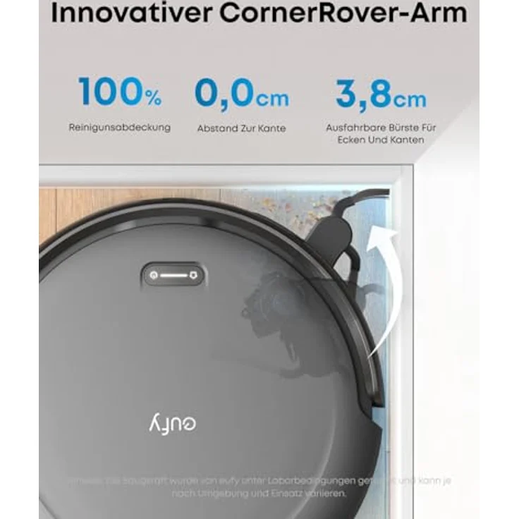 eufy C10 Saugroboter mit Automatischer Absaugstation, 7,3 cm Ultraflaches Design, 4000 Pa Saugkraft, Teppichreinigung, Ausfahrbare Seitenbürste, Punktlaser- & Infrarot-Navigation – Bild 4