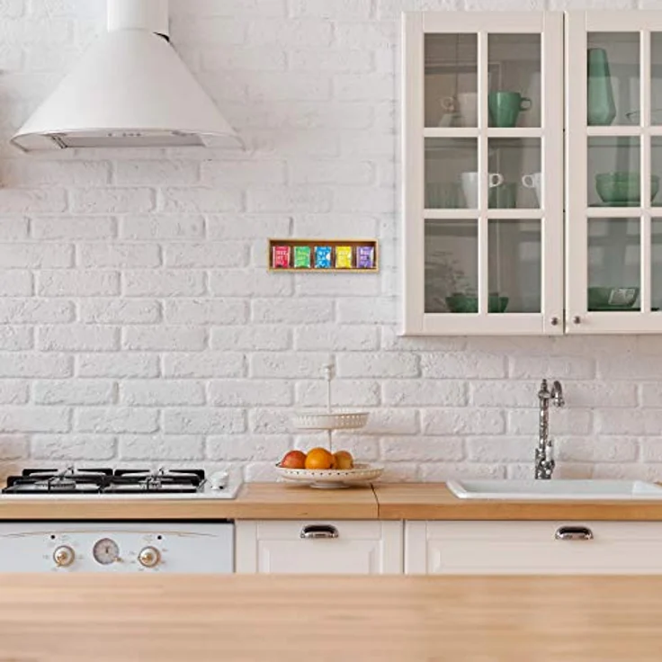 relaxdays Teebox Bambus zum Aufhängen, 5 Fächer für ca. 50 Teebeutel, natur – Bild 5