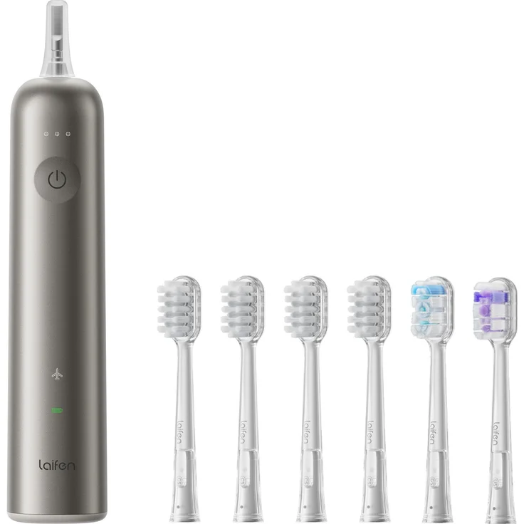 Laifen Wave LFTB01-T, Rotierende-vibrierende Zahnbürste für Erwachsene mit 66000 Bewegungen pro Minute, Titan, Weiß, Oval
