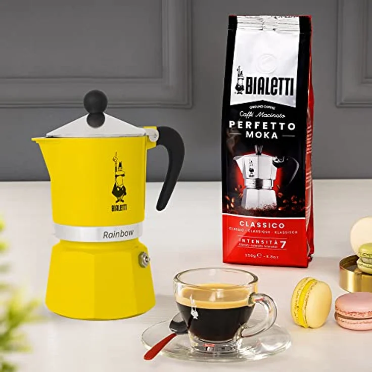 Bialetti Rainbow Espressokocher, Aluminium, gelb, 6 Tassen – Bild 2