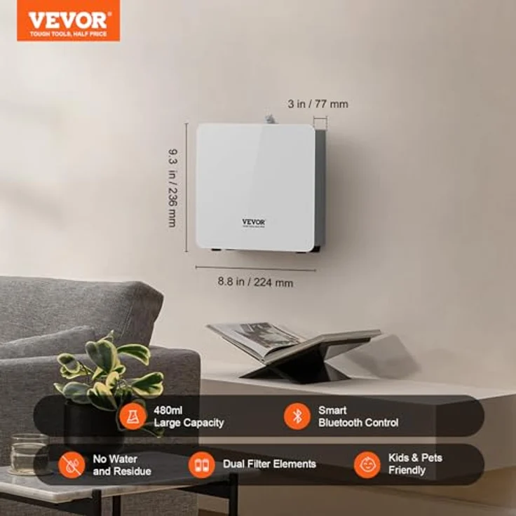 VEVOR Duft Luft Maschine, 480ml Bluetooth Smart ätherischer Öl Diffusor, 2500sq.ft Wasserlos mit Kaltluft-Technologie, Aromatherapie für Haus, Büro, Hotel, Spa – Bild 2