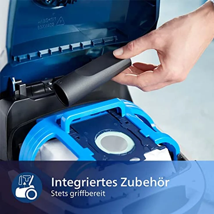 Philips XD3110 | 09, Performer Kompaktstaubsauger mit Beutel Serie 3000, 99,9% Staubaufnahme, 900 W, Allergiefilter, blau – Bild 6