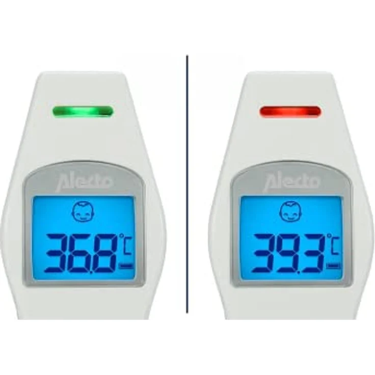 Alecto BC-37 Fieberthermometer, Stirnthermometer mit Fieberalarm und rotem Licht – Bild 3