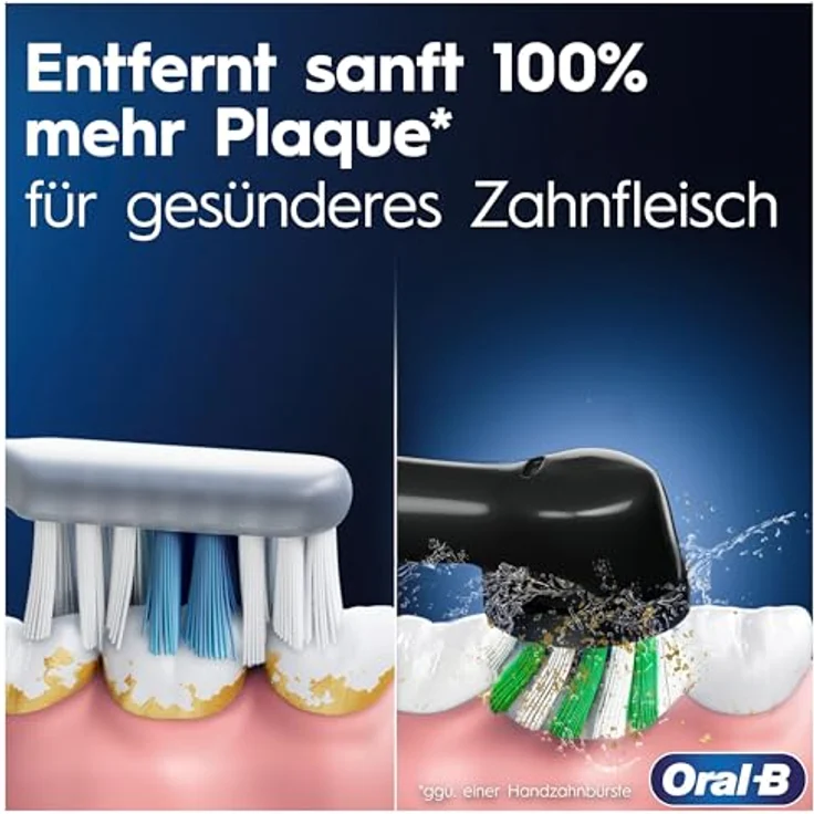 Oral-B Pro 3 3000 Sensitive Clean Black Elektrische Zahnbürste, 2 Aufsteckbürsten – Bild 2