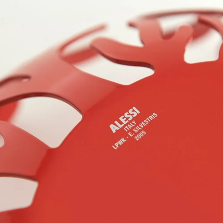 Alessi Mediterraneo ESI01/25 R Obstschale aus Edelstahl, glänzend poliert, rot (25 cm Durchmesser) – Bild 5