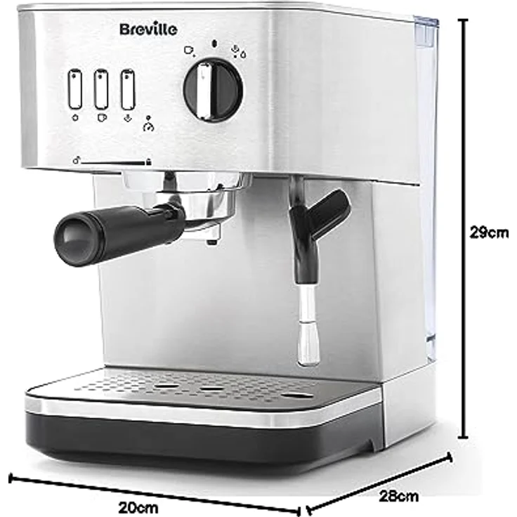 Breville Bijou Barista VCF149X, Automatische Espressomaschine mit 15-Bar-Pumpe, Dampfdüse für mikroschaumige Milch, Silber – Bild 7