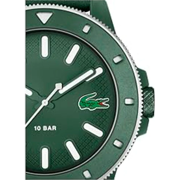 Lacoste Lacoste.12.12 Scuba, Herren Uhr mit DREI-Zeiger-Quarzwerk, grünes Silikonarmband, 10 ATM wasserdicht, grüne Ziffernblatt – Bild 2