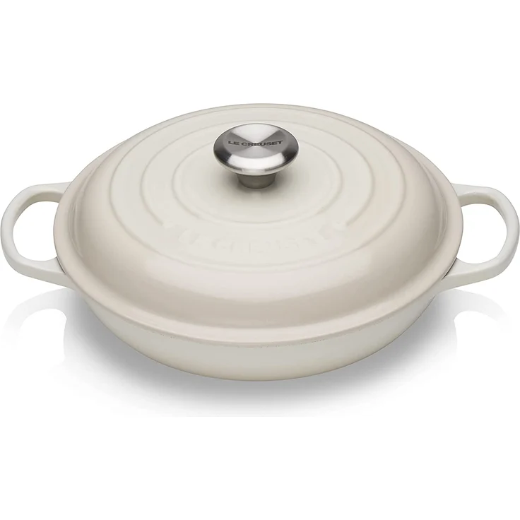 Le Creuset Signature Gourmet Bräter rund, 26cm, meringue – Bild 1