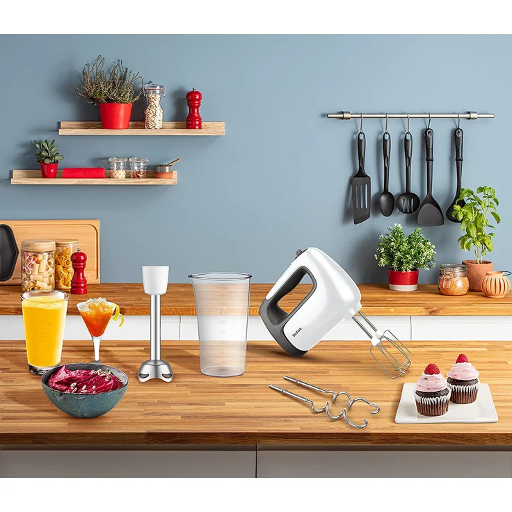 Tefal HT462138 Prep'mix+ Handmixer, 6 Geschwindigkeiten, 500W, Kunststoff, weiß – Bild 4