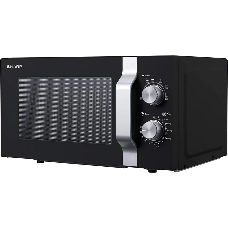 Sharp R204BA Mikrowelle, Standgerät, schwarz-silber, 800 Watt, 20 Liter Garraum, 6 Leistungsstufen, Timer bis 30 Min. – Bild 2