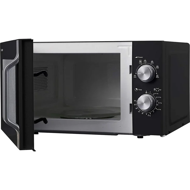 Sharp R204BA Mikrowelle, Standgerät, schwarz-silber, 800 Watt, 20 Liter Garraum, 6 Leistungsstufen, Timer bis 30 Min. – Bild 3