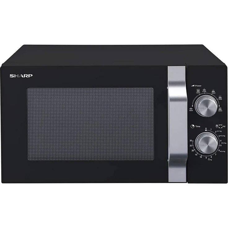 Sharp R204BA Mikrowelle, Standgerät, schwarz-silber, 800 Watt, 20 Liter Garraum, 6 Leistungsstufen, Timer bis 30 Min. – Bild 1