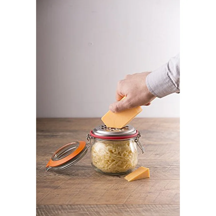 Kilner 0025.841 Reibenset-Edelstahlreibe mit Bügelverschluss Glas, 5 Liter Reibe, transparent – Bild 4