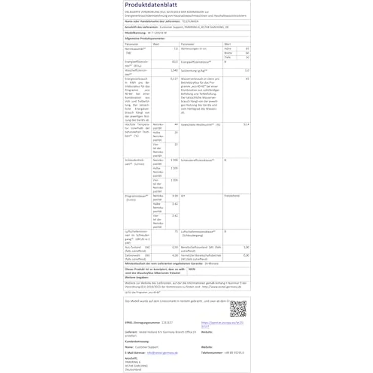 Telefunken W-7-1200-B-W, 7kg Frontlader Waschmaschine mit 1200 U/Min, Inverter Motor, AquaStop und Schontrommel, weiß – Bild 13