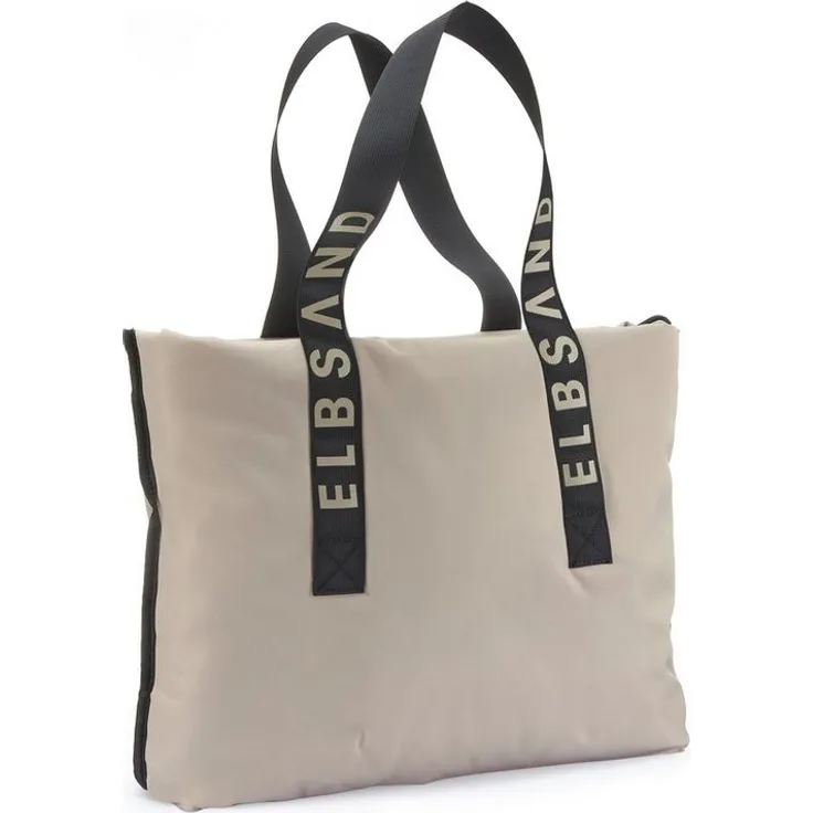 Elbsand Shopper Schultertasche, große Handtasche, Tragetasche, vegan mit Reißverschluss und Innentasche
