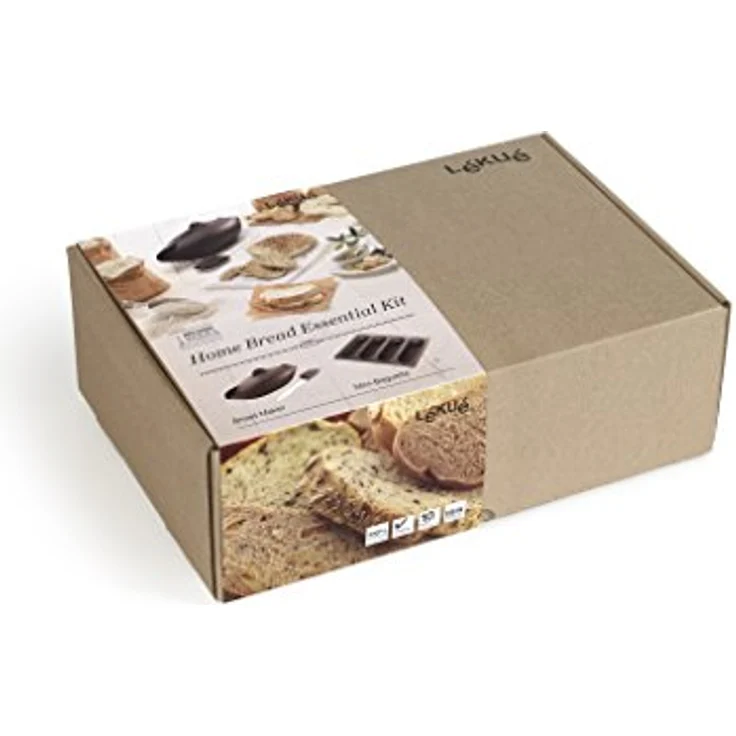 Lékué Kit Bread Essential, Brotbackschale-Baguette-Backform, Set, Silikon Braun, 600 ml – Bild 5