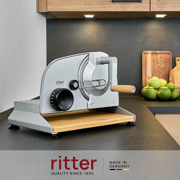 Ritter Allesschneider amano 5, Vollmetallausführung, Ø17cm Wellenschliffmesser, silbermetallic – Bild 2