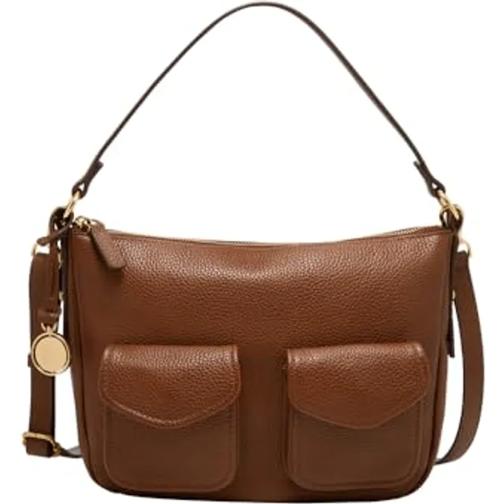 Fossil Jolie Schultertasche, Leder Handtasche 27 cm, Schwarz