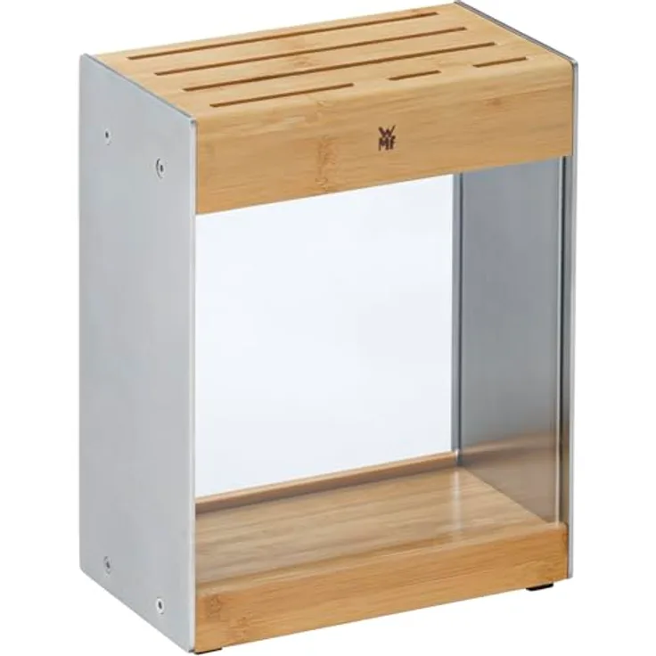 WMF Messerblock Transparent unbestückt leer ohne Messer Flextec, Bambus, hell, kompaktes Design, platzsparend