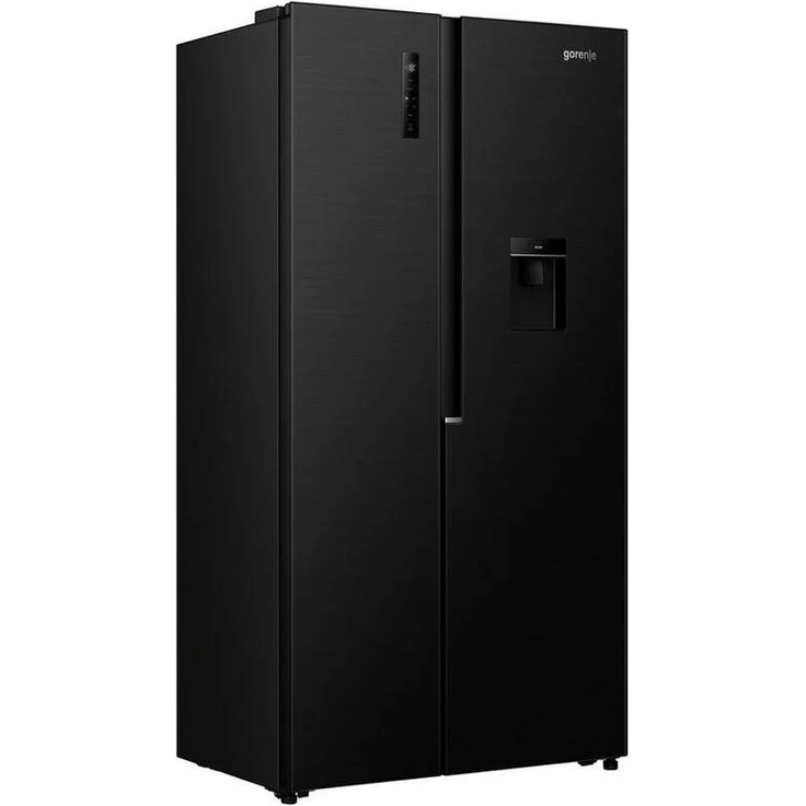 Gorenje NRS917E41BXWD R, Freistehender Side-by-Side Kühlschrank mit 347 l Kühl- und 197 l Gefriervolumen, Schwarz, LED-Display, 2 Türen, akustisches Warnsignal – Bild 1