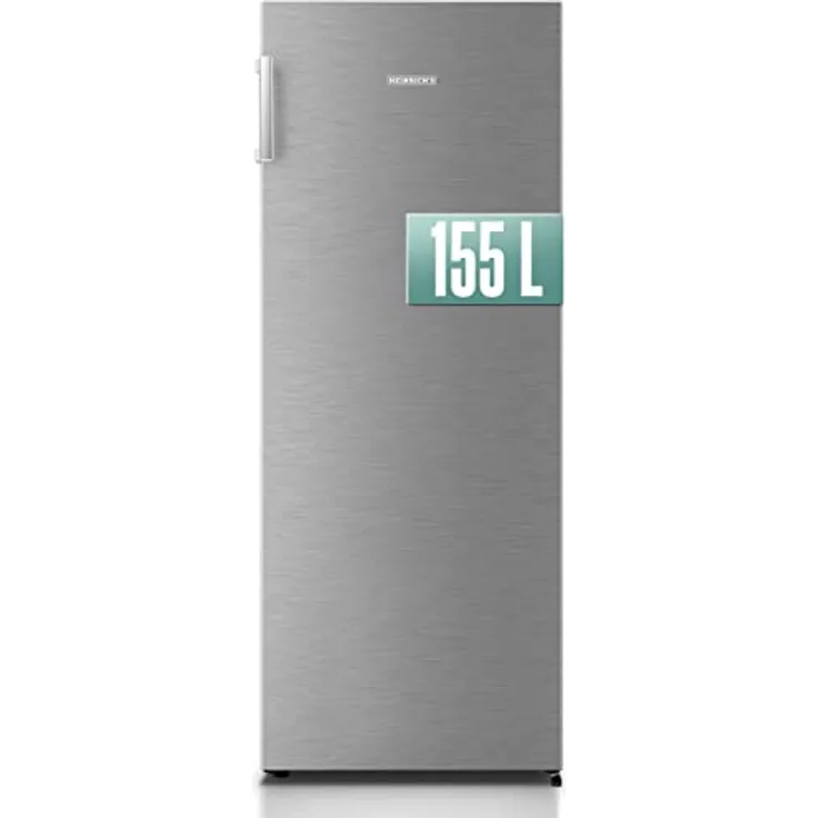 HEINRICHS Gefrierschrank, Freezer, No-Frost Schutz, 4x Gefrierschublade +1x Gefrierfach, LED-Display,Airflow, wechselbarer Türanschlag, Alarmfunktion, Temperatur:-14°C~-24°C, Heinrich´s (inox)