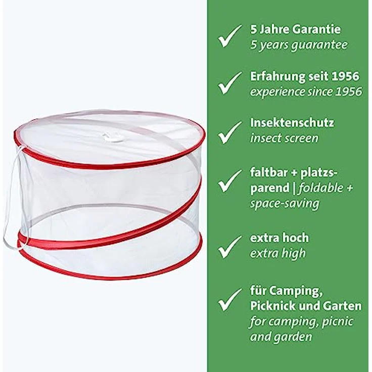 Westmark Speisehaube Hoody – faltbare Abdeckhaube für Lebensmittel, Fliegenschutz und Insektenschutz beim Essen draußen, praktische Obsthaube – ø 39 – Bild 2