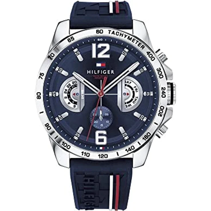 Tommy Hilfiger Multi Zifferblatt Quarz Uhr für Herren mit Marinblaues Silikonarmband - 1791476 – Bild 1