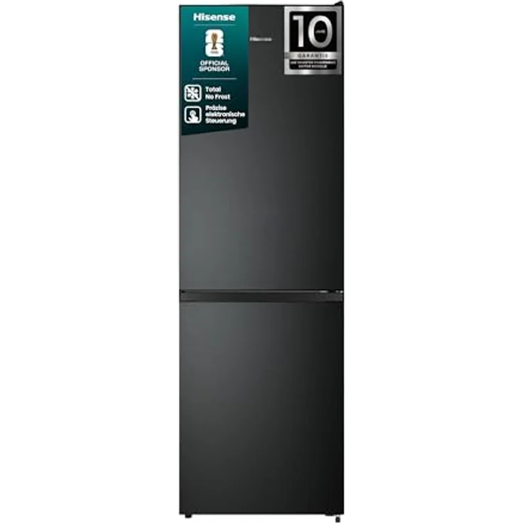 HISENSE RB3N300NEFA Kühlgefrierkombination, 304 l, No Frost, 1873 mm hoch, Schwarz, mit elektronischer Steuerung und Holiday Modus – Bild 1