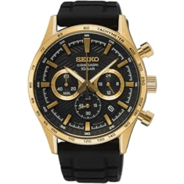 SEIKO Herren Analog Quarz Uhr mit Silikon Armband SSB446P1 – Bild 2