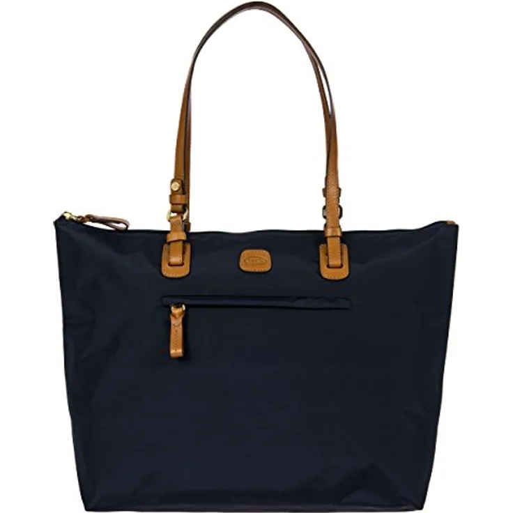 Bric's X Bag 3in1 Shopper, eleganter Nylon-Shopper mit Lederdetails, schwarz, inkl. Reißverschlussetui