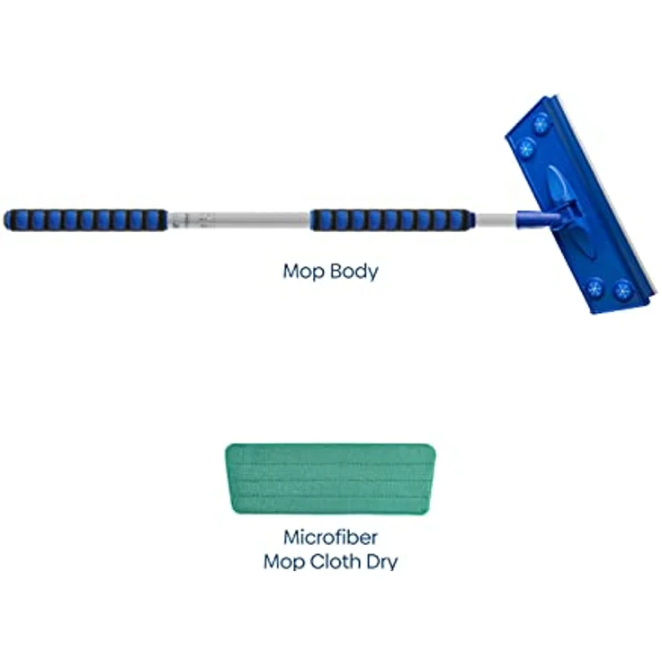 Silva Mikrofaser Wischbezug Mopp Set mit 360° Drehgelenk, Teleskopstiel 156 cm und Soft Touch Griff - wiederverwendbar, chemiefrei, 99% Bakterienentfernung – Bild 2