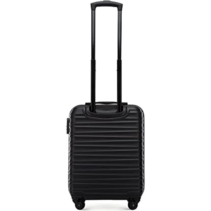 WITTCHEN Reisekoffer Handgepäck Kabinengepäck Rollkoffer Kabinenkoffer Trolley Hartschale aus ABS mit 4 Spinner-Rollen Zahlenschloss Teleskopgriff Groove Line Größe S schwarz – Bild 4