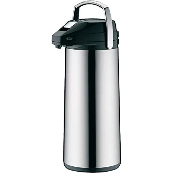 alfi 0987.000.300 Getränkespender, Pumpkanne, Edelstahl poliert 3,0 Liter, 12 Stunden heiß, 24 Stunden kalt