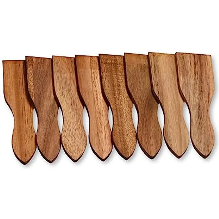 Kesper 28968 / 8er Pack Raclette - Spachtel 13 x 3,5 cm aus Akazienholz Holzspachtel/Raclettspachtel/Holzschieber