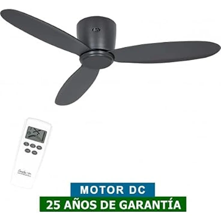 CasaFan Deckenventilator 311284W ECO Flach II, 112 cm, Schwarz, WLAN - DC-Motor, Fernbedienung, Timerfunktion – Bild 2