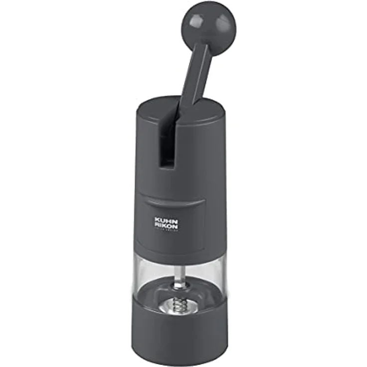 KUHN RIKON Salzmühle & Pfeffermühle Ratchet Grinder, Gewürzmühle manuell, grau, verstellbares Keramikmahlwerk – Bild 1