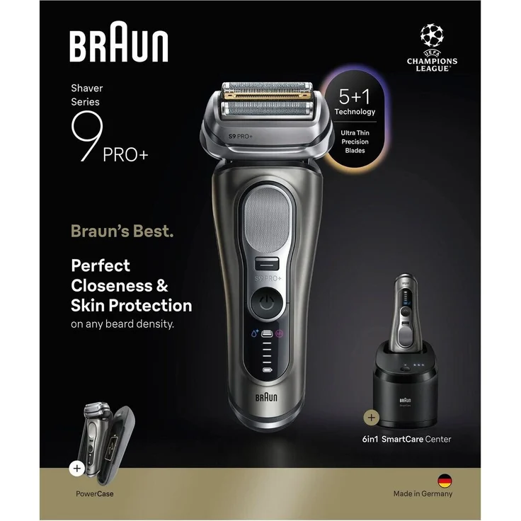 Braun Series 9 PRO+ 9675cc Folienrasierer – Bartdichte-Sensor, 60 Min Laufzeit, inkl. Etui & Reinigungsstation – Bild 2