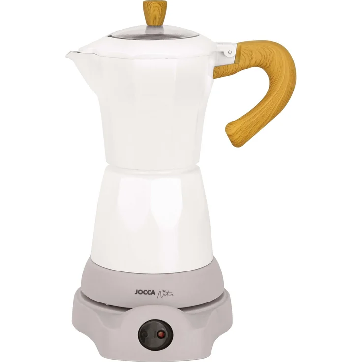 Jocca Elektrische Espresso Kaffeemaschine in Weiß für bis zu 6 Tassen mit 360° drehbarem Kopf und Espressokanne – Bild 1