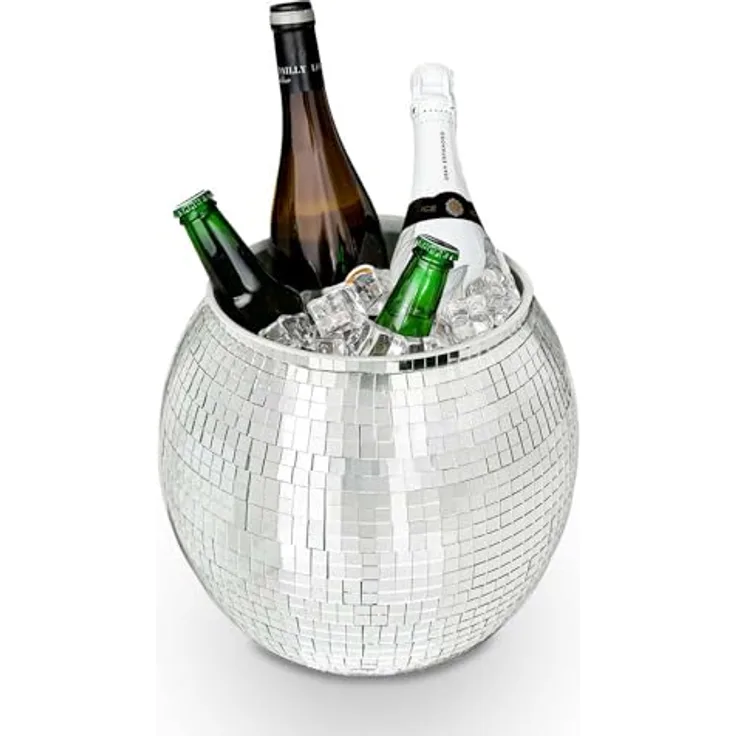 mikamax Eiskübel Discoball - Disco Ball Ice Bucket, Einzigartiges Design mit bunten Reflexionen
