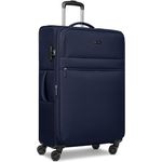 BUGATTI Valencia Soft XL Trolley, erweiterbarer Check-in Koffer aus hochwertigem Polyester, 46.5 x 28.5 x 75cm, 89L, mit Doppelrollen, für Damen und Herren