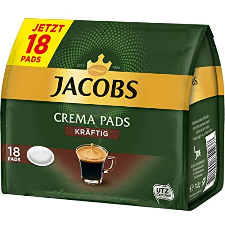 Jacobs Kaffeepads Crema Kräftig, 80 Senseo kompatible Pads, 5er Pack, 5 x 16 Getränke – Bild 5