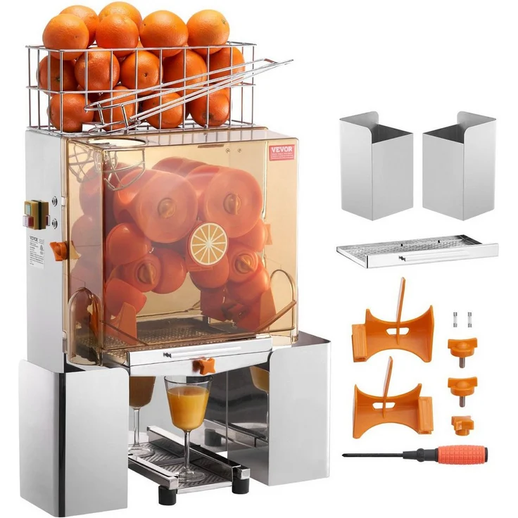 ich-zapfe Obstpresse, kommerzielle Edelstahl Zitruspresse mit 120-Watt-Motor und verbesserter Saftausbeute