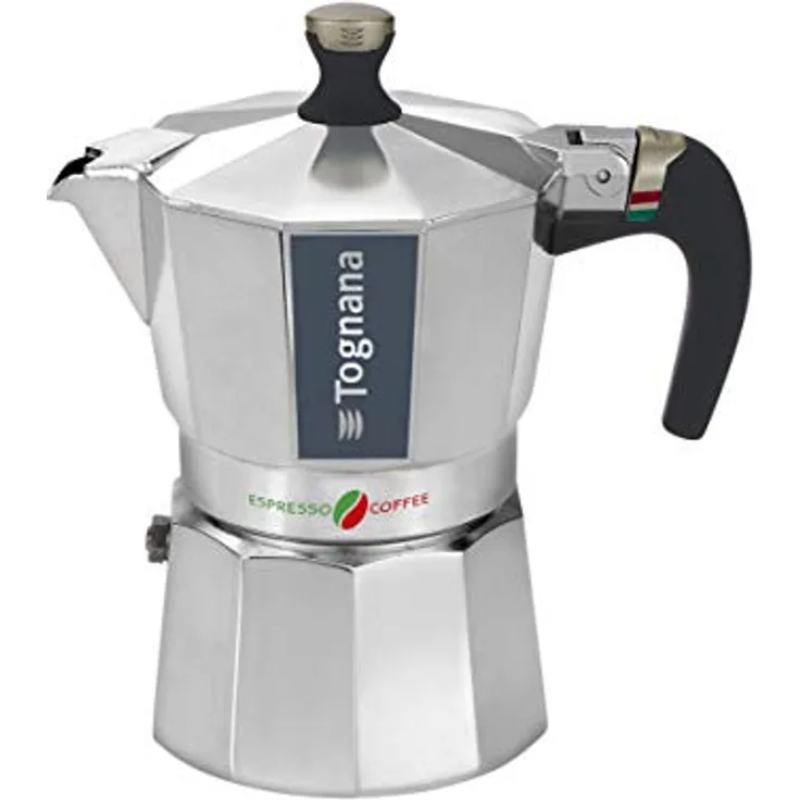 Tognana W943053ITAL Italien moka, Aluminium Silikon Nylon, Silber/schwarz
