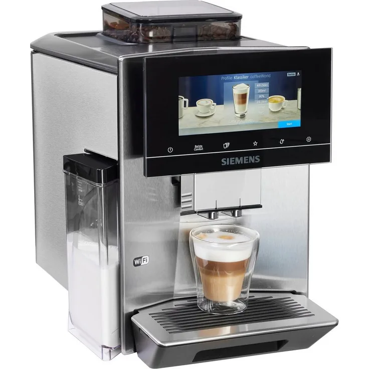 SIEMENS Kaffeevollautomat EQ900 TQ903D43, Edelstahl, 6,8" TFT-Display, Geräuschreduzierung, App-Steuerung, Barista-Modus, AromaSelect, 3 Profile